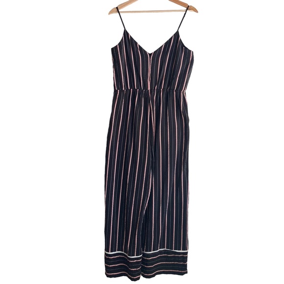 Vince Camuto Women's spaghetti strap black wide leg striped jumpsuit, Sz M - Picture 15 of 17